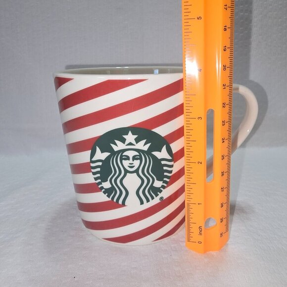 2019 HOLIDAY STARBUCKS RED AND WHITE STRIPED COFFEE MUG EUC - Picture 6 of 8